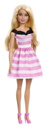 Barbie Κούκλα Blonde with Pink Striped Dress για 3+ Ετών από το BlablaToys