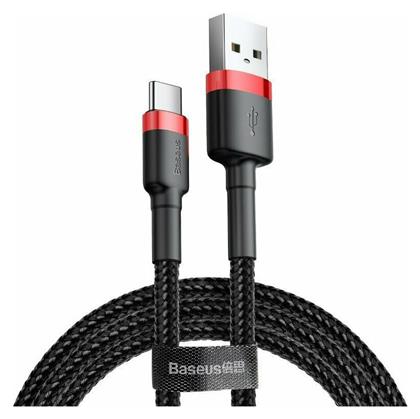 Baseus Cafule Braided USB 2.0 Cable USB-C male - USB-A male Μαύρο 2m (CATKLF-C91)