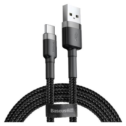 Baseus Cafule Braided USB 2.0 Cable USB-C male - USB-A male Μαύρο 2m (CATKLF-CG1)