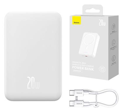 Baseus Mini Power Bank 20000mAh 20W με Θύρα USB-C Power Delivery Λευκό