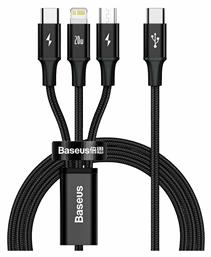 Baseus Rapid Series Braided USB to Lightning / Type-C / micro USB Cable 3A Μαύρο 1.5m (CAMLT-SC01)