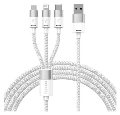 Baseus Starspeed Braided USB to Lightning / Type-C / micro USB Cable 3.5A Λευκό 1.2m από το Uniqueshop