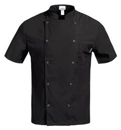 Be Unique Σακάκι Σεφ 100% Βαμβάκι Μαύρο με Κοντό Μανίκι