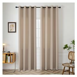Beauty Home Κουρτίνα με Τρουκς Effect 8443 Άμμου 140x270εκ.