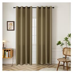 Beauty Home Κουρτίνα με Τρουκς Effect 8443 Λαδί 150x260εκ.