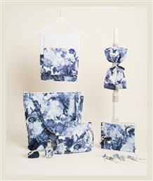 Beauty Home Σετ Βαπτισης Μπλε Λουλουδια