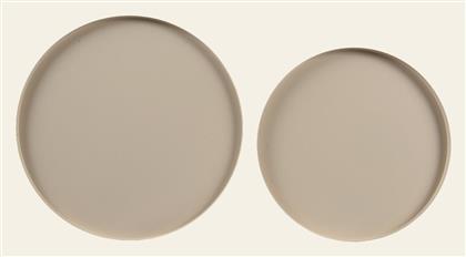 Beauty Home Στρογγυλός Δίσκος Μέταλλικο Ματ Φινίρισμα 35 X 1.5cm Σετ 2 Τμχ