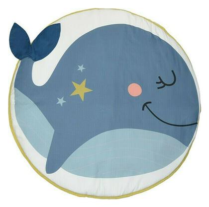 Bebe Stars Παιδικό Χαλί Βαμβακερό 94x130cm Whale Μπλέ