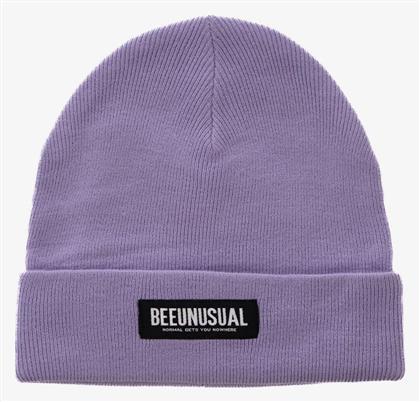 Bee. Unusual. Beanie Unisex Σκούφος Πλεκτός σε Μωβ χρώμα