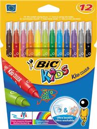 Bic Kids Couleur Πλενόμενοι Μαρκαδόροι Ζωγραφικής Λεπτοί σε 12 Χρώματα από το ΑΒ Βασιλόπουλος