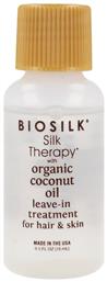 Biosilk Μετάξι για Θρέψη της Τρίχας with Coconut Oil Leave In Treatment 15ml