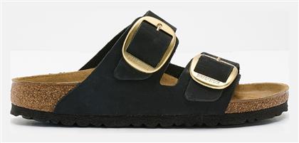 Birkenstock Arizona Big Buckle Δερμάτινα Γυναικεία Σανδάλια Ανατομικά σε Μαύρο Χρώμα Narrow Fit από το Parex