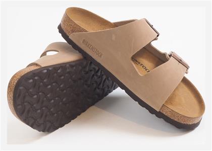 Birkenstock Arizona Oiled Leather Δερμάτινα Ανδρικά Σανδάλια Tabacco Brown Narrow Fit