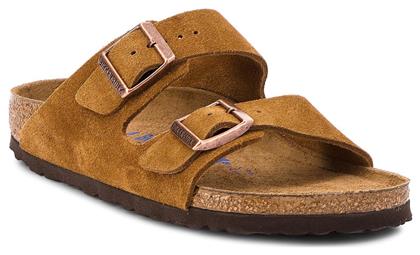 Birkenstock Arizona Soft Footbed Suede Leather Γυναικεία Σανδάλια Ανατομικά σε Ταμπά Χρώμα Narrow Fit