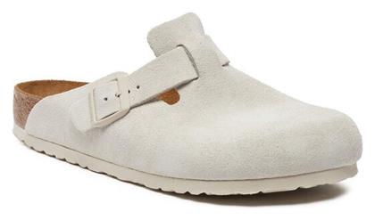 Birkenstock Boston Ανατομικά Σαμπό Λευκά από το MybrandShoes