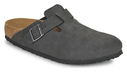 Birkenstock Boston Χειμερινές Ανδρικές Παντόφλες Dust Black Narrow Fit