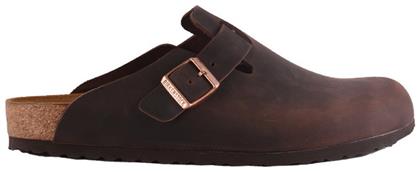 Birkenstock Boston Δερμάτινες Χειμερινές Ανδρικές Παντόφλες Regular Fit