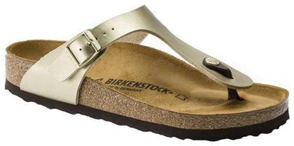 Birkenstock Gizeh Birko-Flor Γυναικεία Σανδάλια Ανατομικά σε Χρυσό Χρώμα Narrow Fit από το Epapoutsia