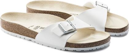 Birkenstock Madrid Birko-Flor Γυναικεία Σανδάλια Ανατομικά σε Λευκό Χρώμα Narrow Fit