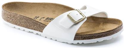 Birkenstock Madrid Birko-Flor Patent Γυναικεία Σανδάλια σε Λευκό Χρώμα