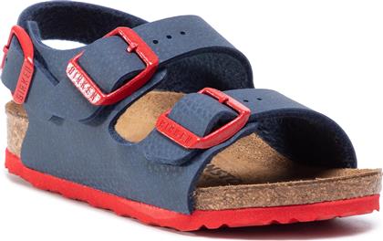 Birkenstock Παιδικά Πέδιλα Milano Kinder Ανατομικά με Ρυθμιζόμενο Μεταλλικό Κούμπωμα για Αγόρι Navy Μπλε από το Spartoo