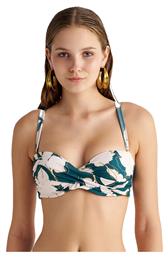 Blu4u Hunter Blossom Strapless Bikini Top Σκουρο Πρασινο