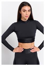 BodyTalk Γυναικείο Crop Top Μακρυμάνικο Καλοκαιρινό Μαύρο