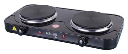 Bormann Επιτραπέζια Εστία Εμαγιέ Διπλή Μαύρη