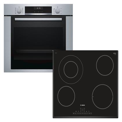 Bosch Άνω Πάγκου με Κεραμικές Εστίες Inox HBA357BS0 + PKF651FP1E