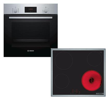 Bosch Άνω Πάγκου με Κεραμικές Εστίες Inox HBF134ES1 + PKE645BB2E