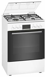 Bosch Ελεύθερη με Εστίες Υγραερίου Λευκή HXN390D20L