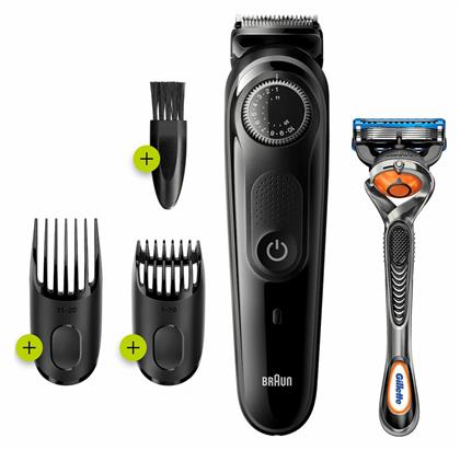 Braun Beard Trimmer 5 Σετ Επαναφορτιζόμενης Κουρευτικής Μηχανής Μαύρο BT5242