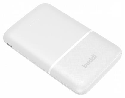 Buddi Mini Power Bank 5000mAh με 2 Θύρες USB-A και Θύρα USB-C Λευκό από το Uniqueshop