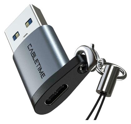 Cabletime C28 Μετατροπέας USB-A male σε USB-C female Γκρι