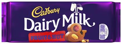 Cadbury Dairy Milk Σοκολάτα Γάλακτος Fruit & Nut 110gr από το e-Fresh