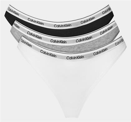 Calvin Klein Γυναικεία String 3Pack Έγχρωμο