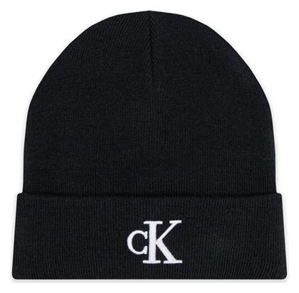 Calvin Klein Monogram Beanie Ανδρικός Σκούφος Πλεκτός σε Μαύρο χρώμα από το ProjectShops