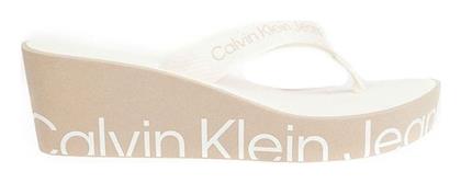 Calvin Klein Σαγιονάρες με Πλατφόρμα σε Λευκό Χρώμα