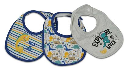 Cangaroo Kay Dino Σαλιάρα Υφασμάτινη με Κουμπί Blue 3τμχ