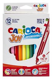 Carioca Joy Πλενόμενοι Μαρκαδόροι Ζωγραφικής Λεπτοί Σετ 12 Χρωμάτων