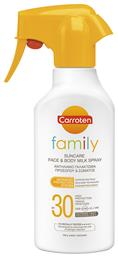 Carroten Family Milk Αδιάβροχη Αντηλιακή Κρέμα για το Σώμα SPF30 σε Spray 300ml από το Plus4u