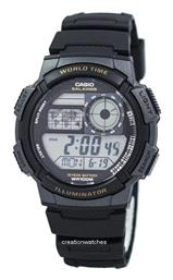 Casio Ψηφιακό Ρολόι Χρονογράφος Μπαταρίας με Μαύρο Καουτσούκ Λουράκι