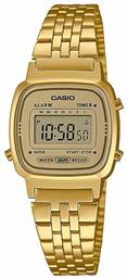 Casio Vintage Ψηφιακό Ρολόι με Μεταλλικό Μπρασελέ σε Χρυσό χρώμα