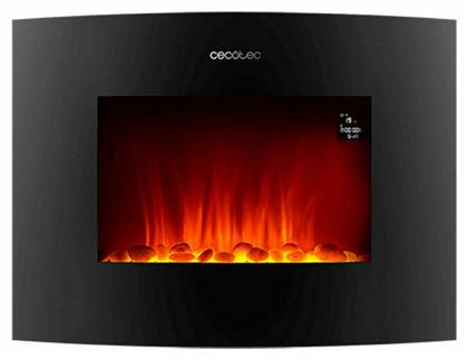 Cecotec 2250 Curved Flames Connected Επιτοίχιο Ηλεκτρικό Τζάκι 2000W 60x46.5cm Μαύρο