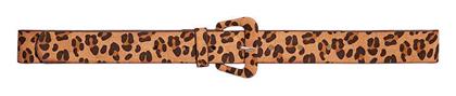 Celestino Γυναικεία Ζώνη Λεοπάρ Σουέντ Μπεζ Σκούρο