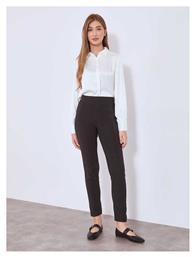 Celestino Γυναικείο Παντελόνι Ελαστικό Strass Slim Fit Μαύρο