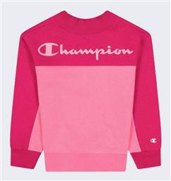 Champion Παιδικό Φούτερ Ροζ Legacy Colorblock από το Cosmossport