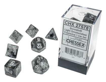 Chessex Borealis Light Smoke/Silver Luminary 7-Die Set