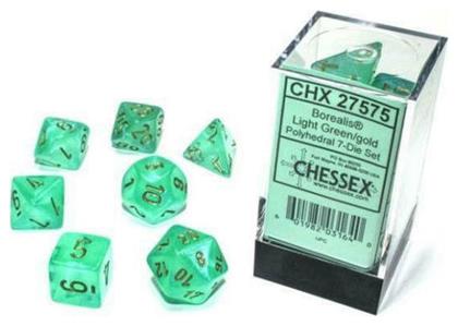 Chessex Luminary Light Green/Gold Polyhedral 7-Die Set