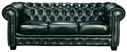 Chesterfield 689 Τριθέσιος 201x92x72εκ. Antique Πράσινο
